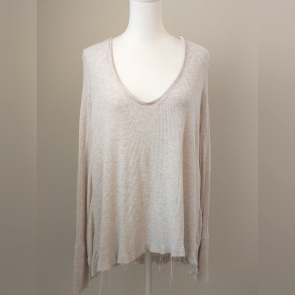We The Free Tops - We the Free People oversized waffle knit thermal top M